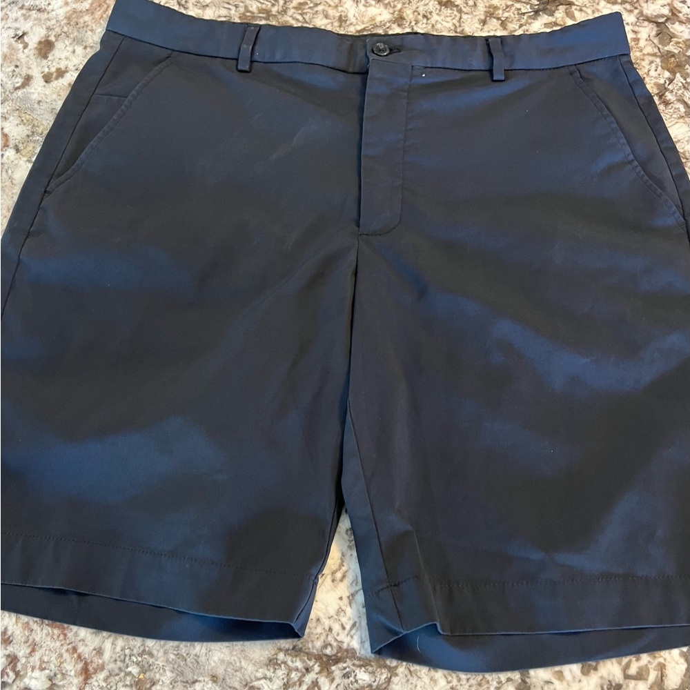 Greg Norman Mens Golf Chino Shorts Black Performance Casual Zip Front Size 36